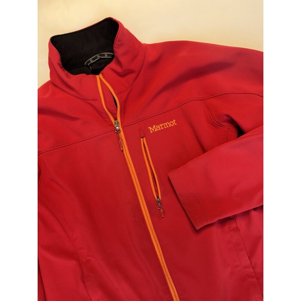Marmot Cherry Red Softshell Full Zip Nylon Blend Jacket Size Large